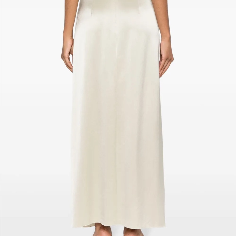 La Pointe cream maxi silk skirt